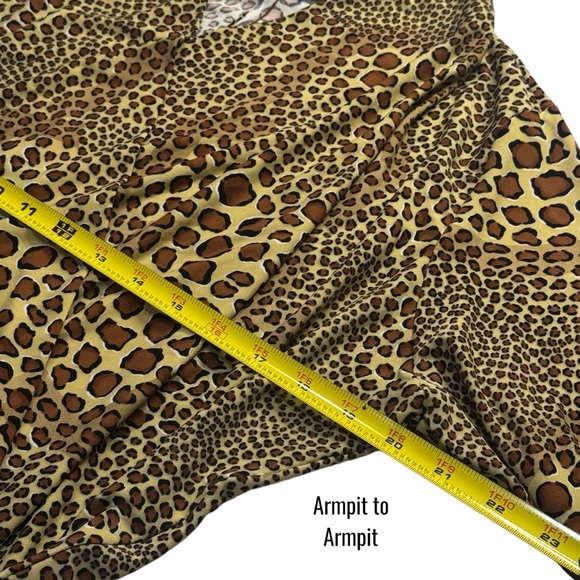 Norma Kamali Leopard Animal Print Side Ruched Midi Dress Jersey Comfort XXL - Picture 11 of 12